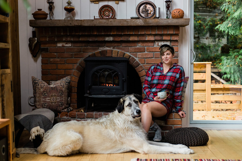 irish wolfhound portrait interior design fireplace wylderwoods lighting & design