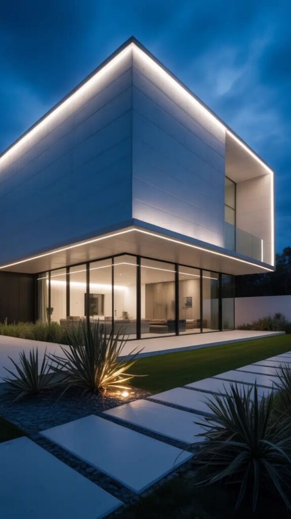 cool white exterior lighting