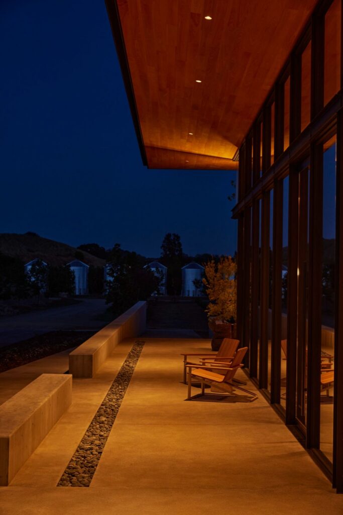 warm exterior lighting