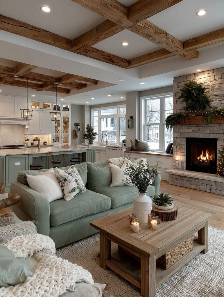 open plan living room lighting