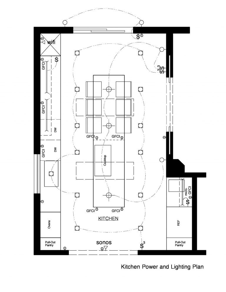 Lighting plan RCP open floor plan